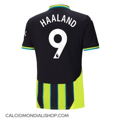 Maglie da calcio Manchester City Erling Haaland #9 Seconda Maglia 2024-25 Manica Corta